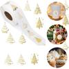 Gold Foil Design Christmas Stickers Roll Self-Adhesive Label Decals  Holiday Envelope