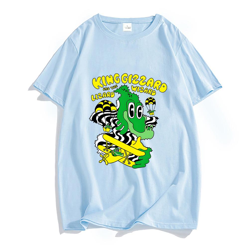 T-shirts MEN Parachute Crocodile T Shirts 100% Cotton Photo Tshirts Anime Print Cartoon Fashion