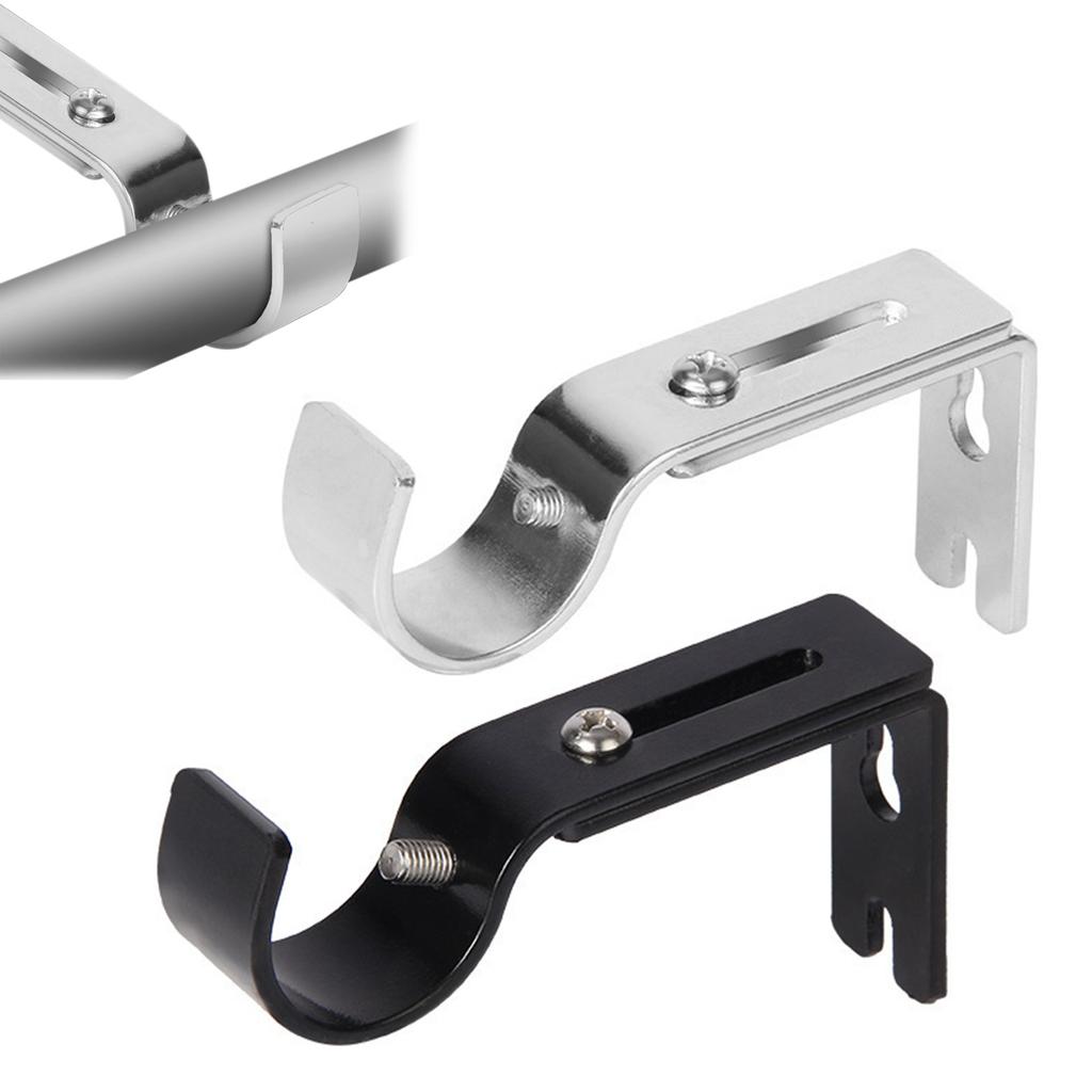2 Stück Eisen Universal Gardinenstangenhalterung Verstellbare Länge 8,8-11,5cm Römische Stange für Heim Möbel Zubehör