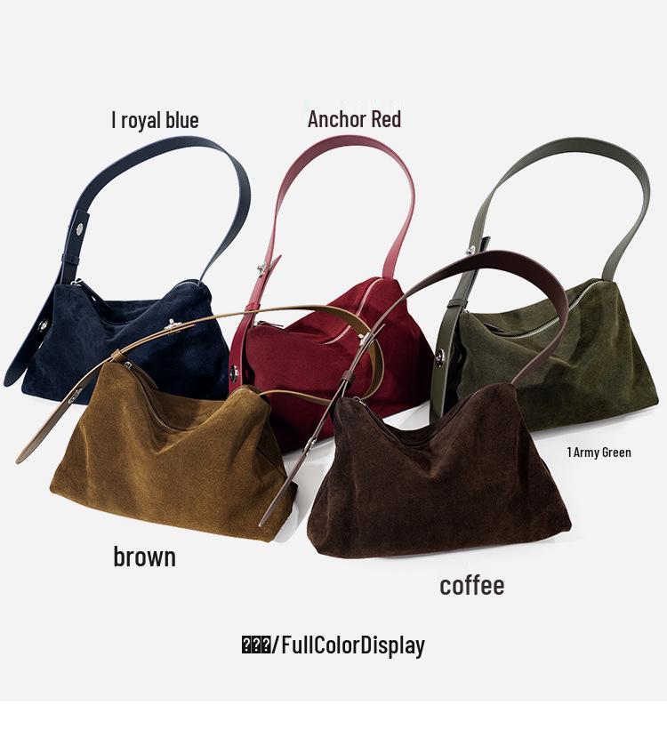 Genuine Leather Women's Tote Bag - High-Silk Matte Cowhide, Large Capacity, Commuting Shoulder/Underarm Bag
