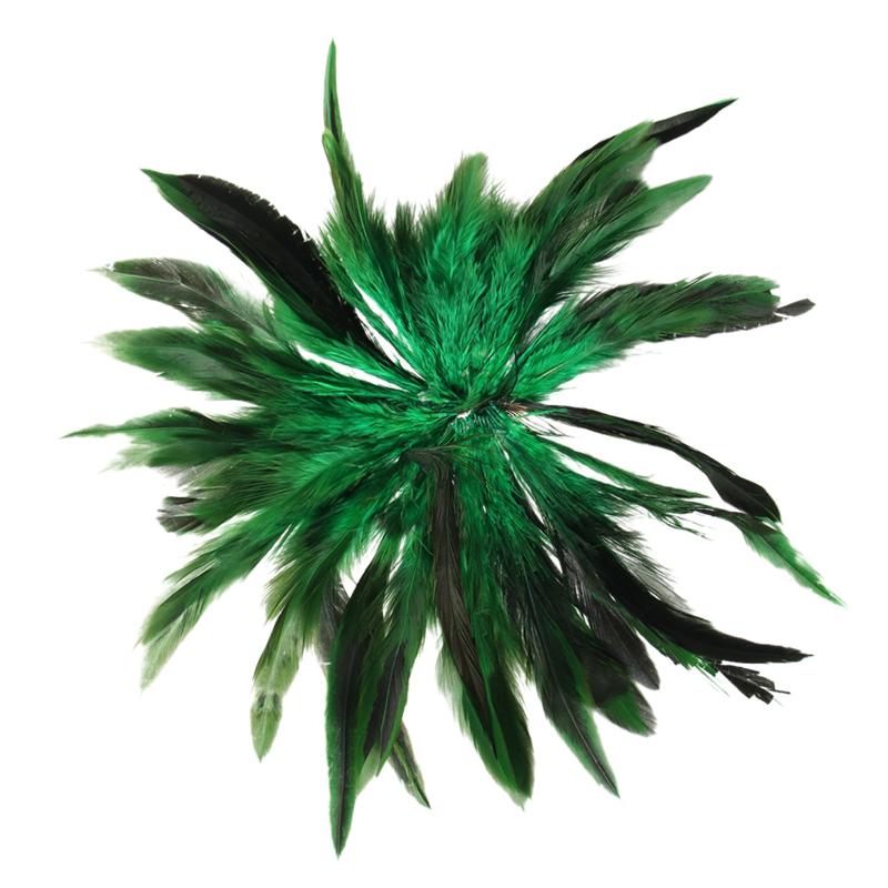 ABWR-Approx. 300Pcs Dyed Decoration Rooster Cock Feather Green