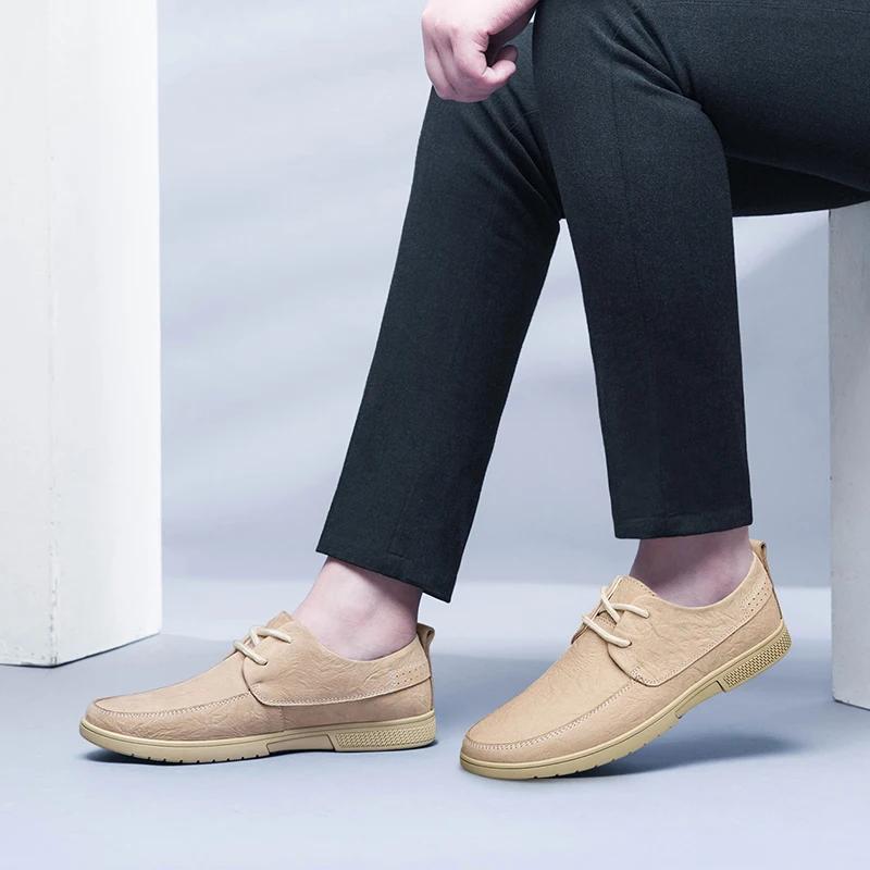 Fashion Original Casual Leather Outdoor Office Antiskid Walking Shoe Oxford Shoes British Style Mens Dress Genuine Leather Business Shoe
