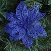 5Pcs Glitter Hollow Artificial Christmas Flower Ornament Xmas Tree Garland Decor