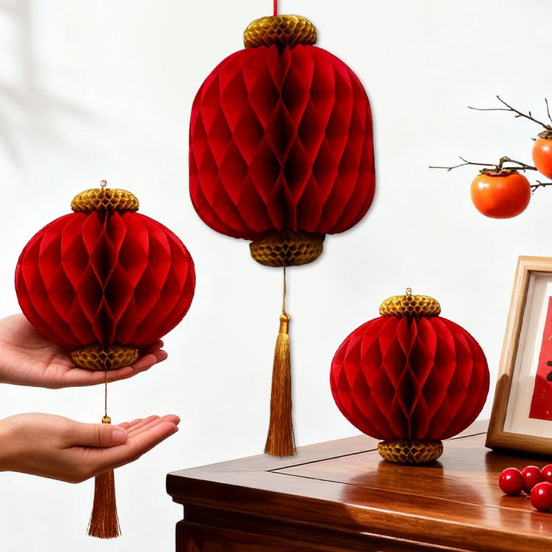2026 Chinese New Year Decorations: Honeycomb Gourd, Spring Character Lantern, Year of the Horse Living Room Arrangements, Spring Festival Pendants