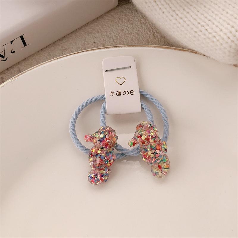 Морская Искрящаяся Детская Резинка для Волос Милый Морской Конёк Звезда Маленькая Резинка для Головы Не Вредит Волосам Детская Резинка для Завязывания Волос