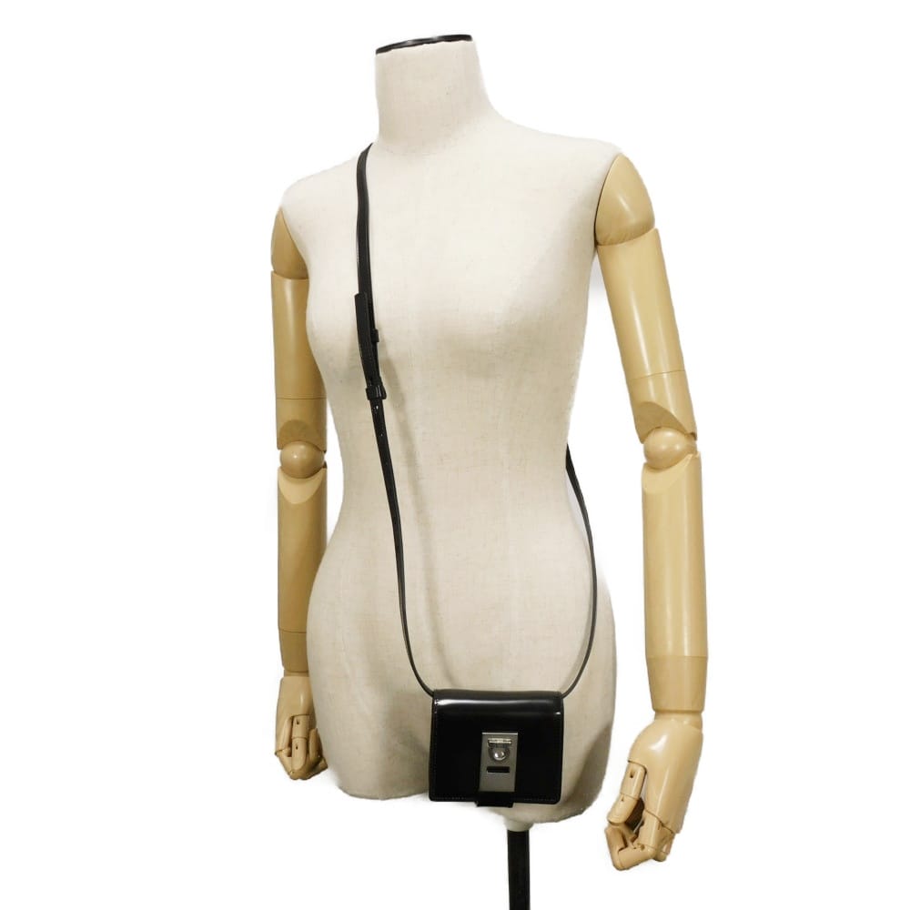 Used Gancini Pochette 9896 661170 7921 Card Case 2-Way Pouch RFID Unused New Logo Black Unisex from Japan AUTHENTIC