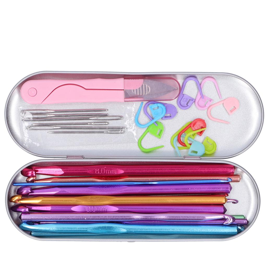 Crochet Hook Set Alumina Crochet Needle Colorful Sweat  Knitting Tools Household Supplies