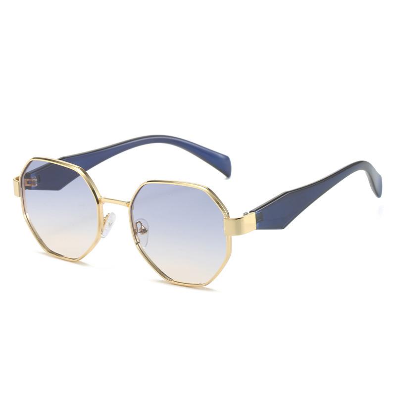 Y2K Polygon Sunglasses Women Men Vintage Steampunk Hip Hop Metal Shades UV400 Luxury Brand Designer