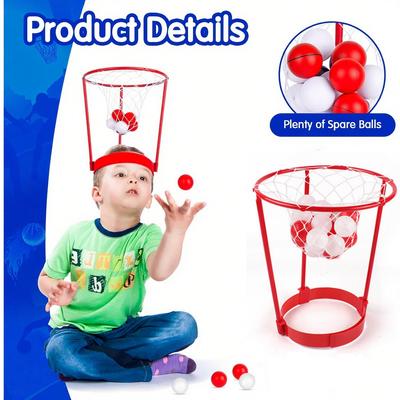 Head Mounted Basketball Shooting Toy Top of Head Throwing Game Children Party Interactive Sports Toy Gift for Boys and Girls