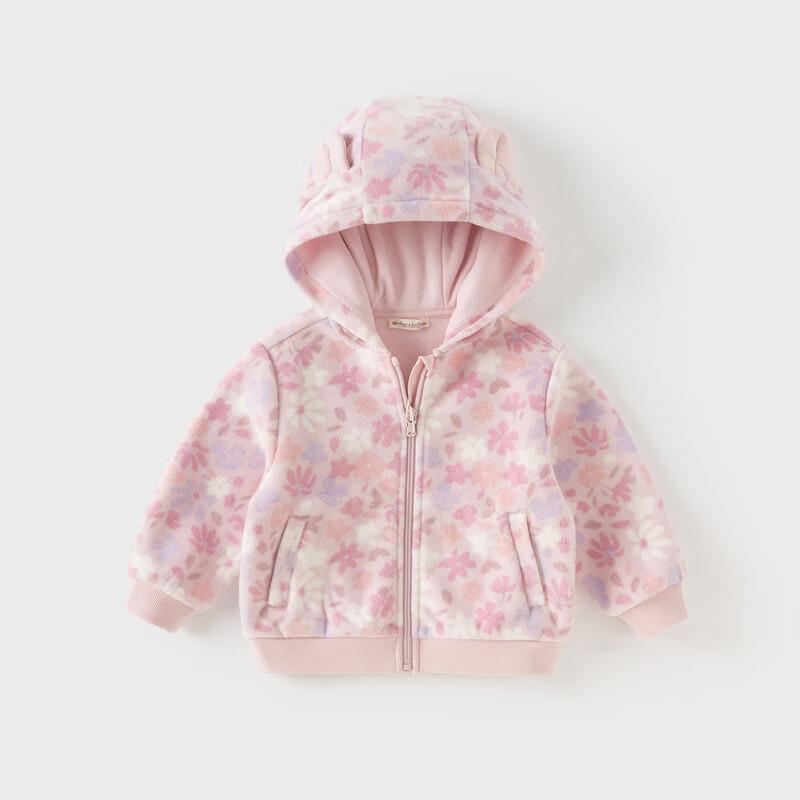 Детская антистатическая флисовая куртка с капюшоном David Bella для девочек 100 cm