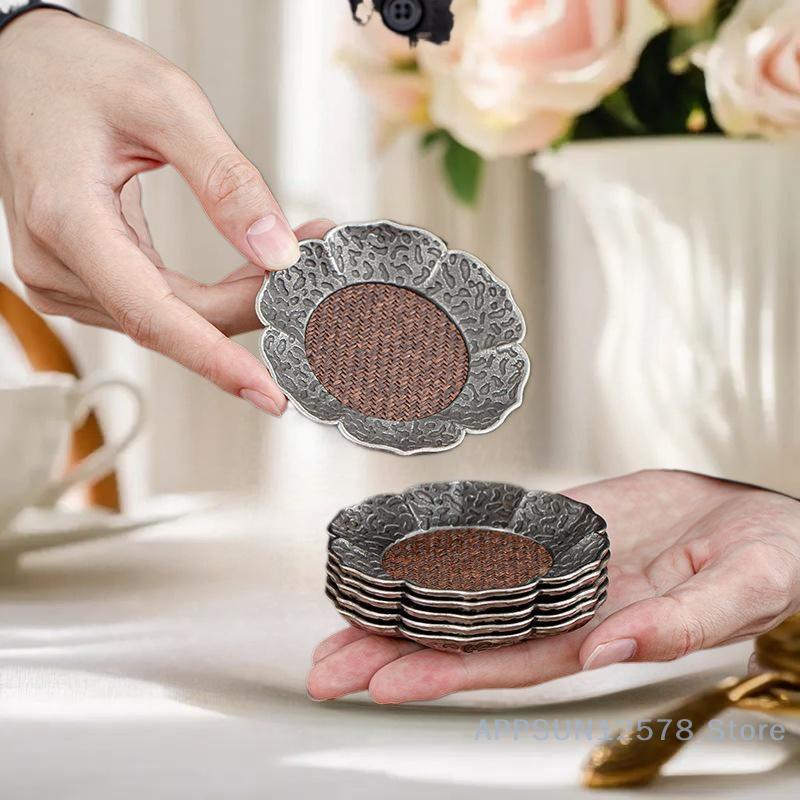 Stylish Modern Home Decor, 1PC Chinese Gongfu TeaSet Rattan Woven Coaster, Perfect Unique Gift Item