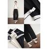2026 Spring/Autumn Women's High-Waisted Wide-Leg Color Block Lace Casual Pants, Plus Size