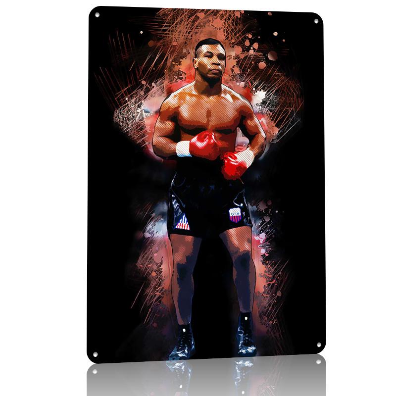 Mike Tyson Metal Poster Customized Wall Art Retro Vintage Metal Signs for Man Cave Gaming Room Decoration Cozy Home Decor Items