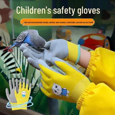 Kids' Anti-Bite Non-Slip Crab-Resistant Gloves for Gardening and Outdoor Play.