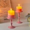 5.9 /7.87 Inch Pink Glass Candle Holders for Big Tealight Wedding Decoration Candlestick Party Candle Holder Candlelight Dinner