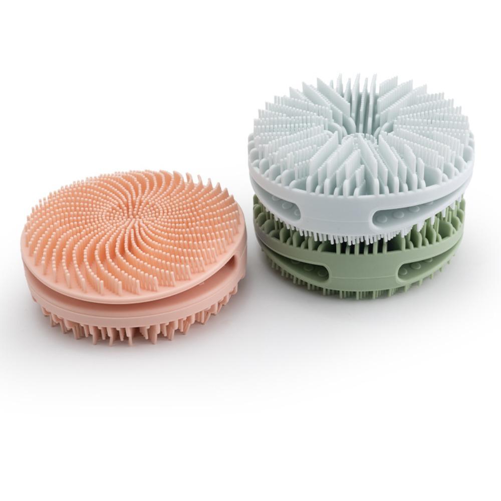 Portable Hand-operated Bath Brush Double-sided Massage Brush Silicone Bath Brush  Bathroom