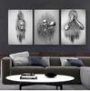 Lovers Metal Sculpture Canvas Painting Romantic Nordic Silver Couple Art Posters and Prints for Living Room Decor Christmas Gift