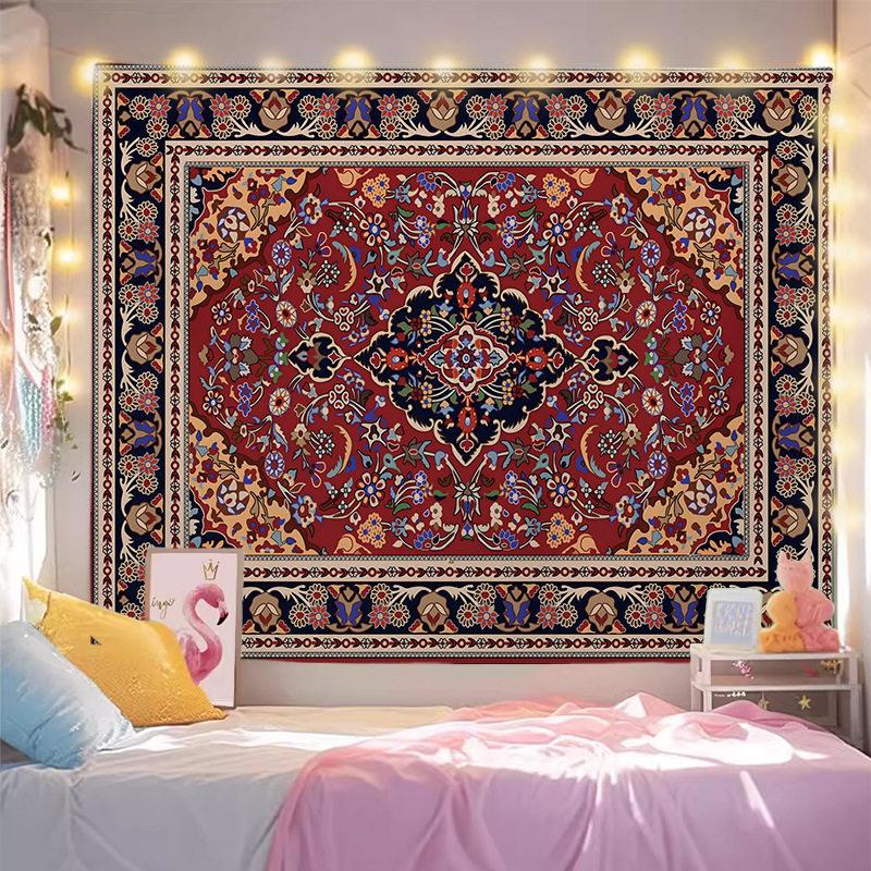 Persian Mandala Tapestry Boho Vintage Ethnic Wall Hanging Aesthetic Celestial Mandala Bedroom Living Room Dorm Wall Decor