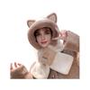 Thermal Elastic Scarf Hat Bear Ear Decor Autumn Winter 2 In 1 Scarf Hat Outdoor Activities Skiing Camping Warm Headwear
