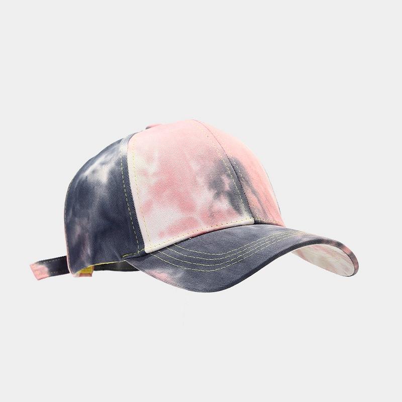 European and American new four-season tie-dye baseball caps for men and women, street color peaked caps, sunscreen visors, sub-tide