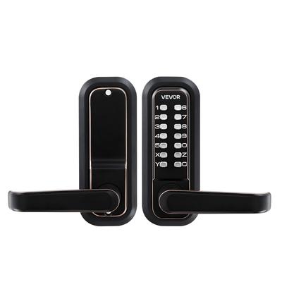 Mechanical Keyless Entry Door Lock, 2.0 Code Upgrade, 4-7 Digits Code, Single-Sided Push Button Combination Keypad Door Lock with Handle, Auto