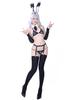 SENMHS Cyberpunk Bunny Girl Sexy Bikini Set with Headband, Cosplay Costume, Exposed Halloween Costume, Women's, One Size