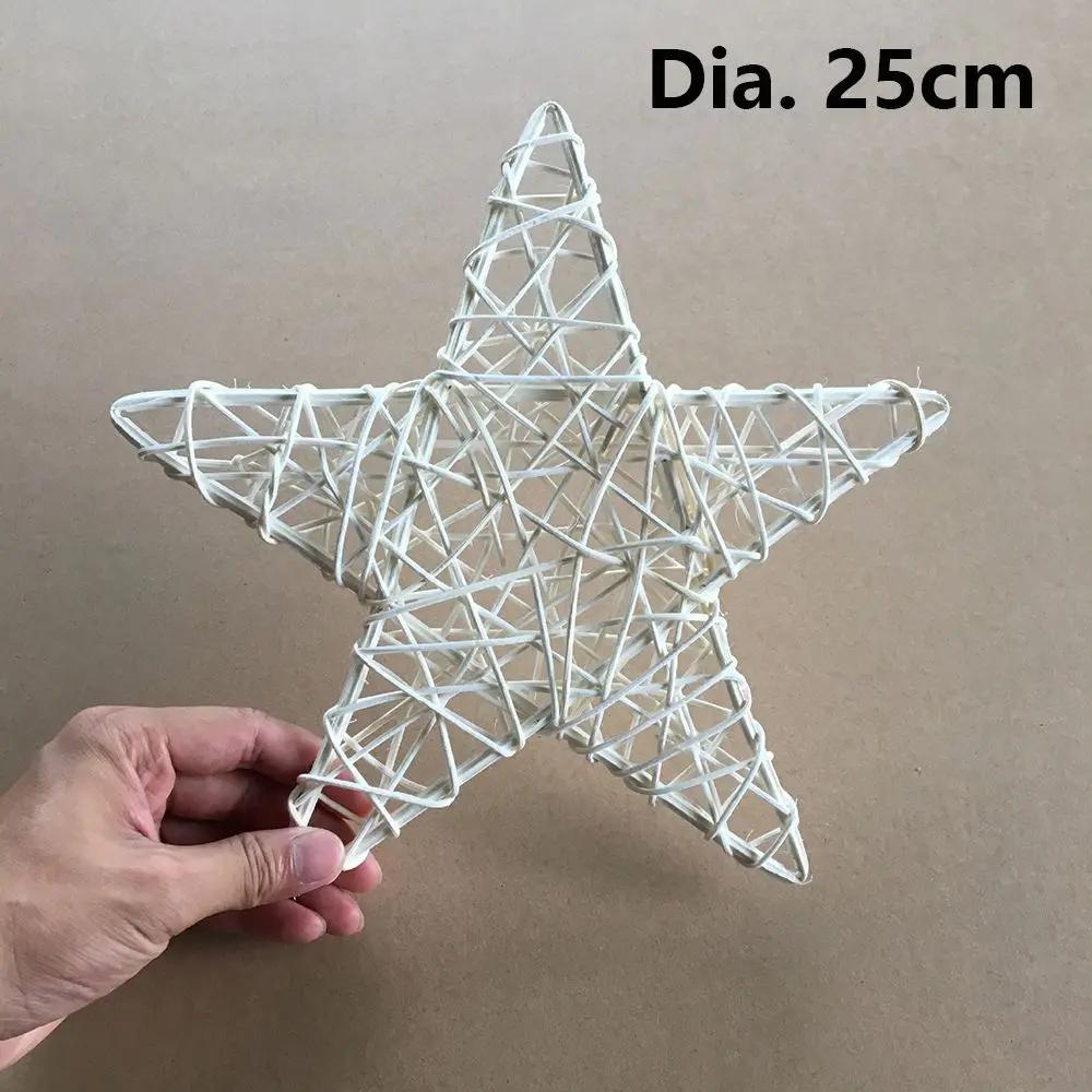 Indonesian Vine Woven Wreaths White Rattan Woven Star Christmas Decoration DIY Handicraft Home Ornaments Wedding Party Supplies