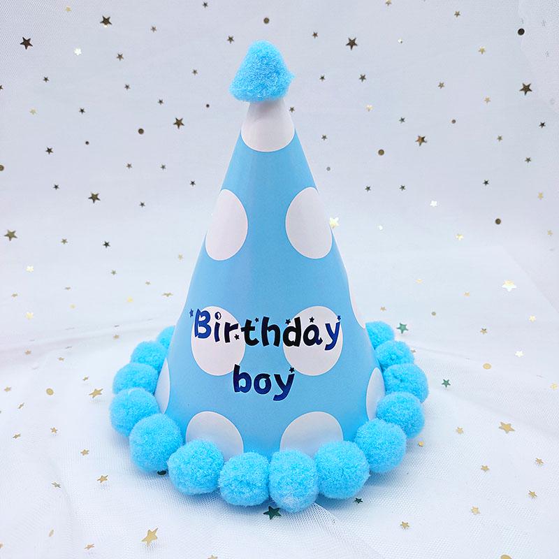 Creative Birthday Cake Pom-Pom Party Hat for Kids & Adults