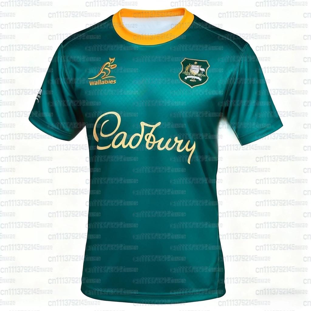 Australia Rugby Jersey Breathable Training Football Shirt Kangaroos Wallabies Retro Short Sleeve Uniform for Fans FamilyMatching