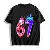 Fun Sweet Style Number 67 Food Print Casual Top Pure Cotton T-shirt