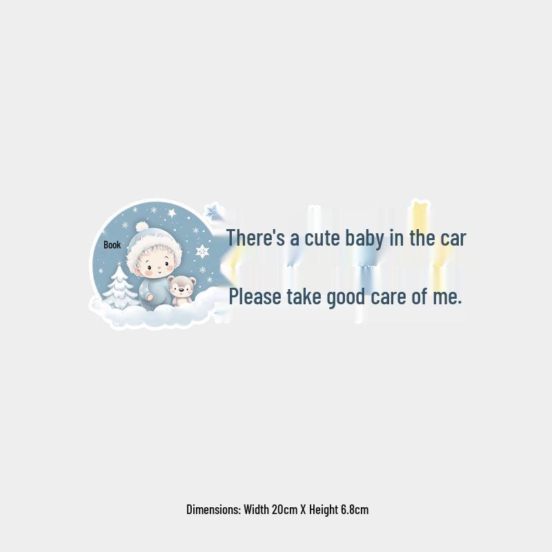 Cute Baby on Board: Reflective Waterproof Car Sticker