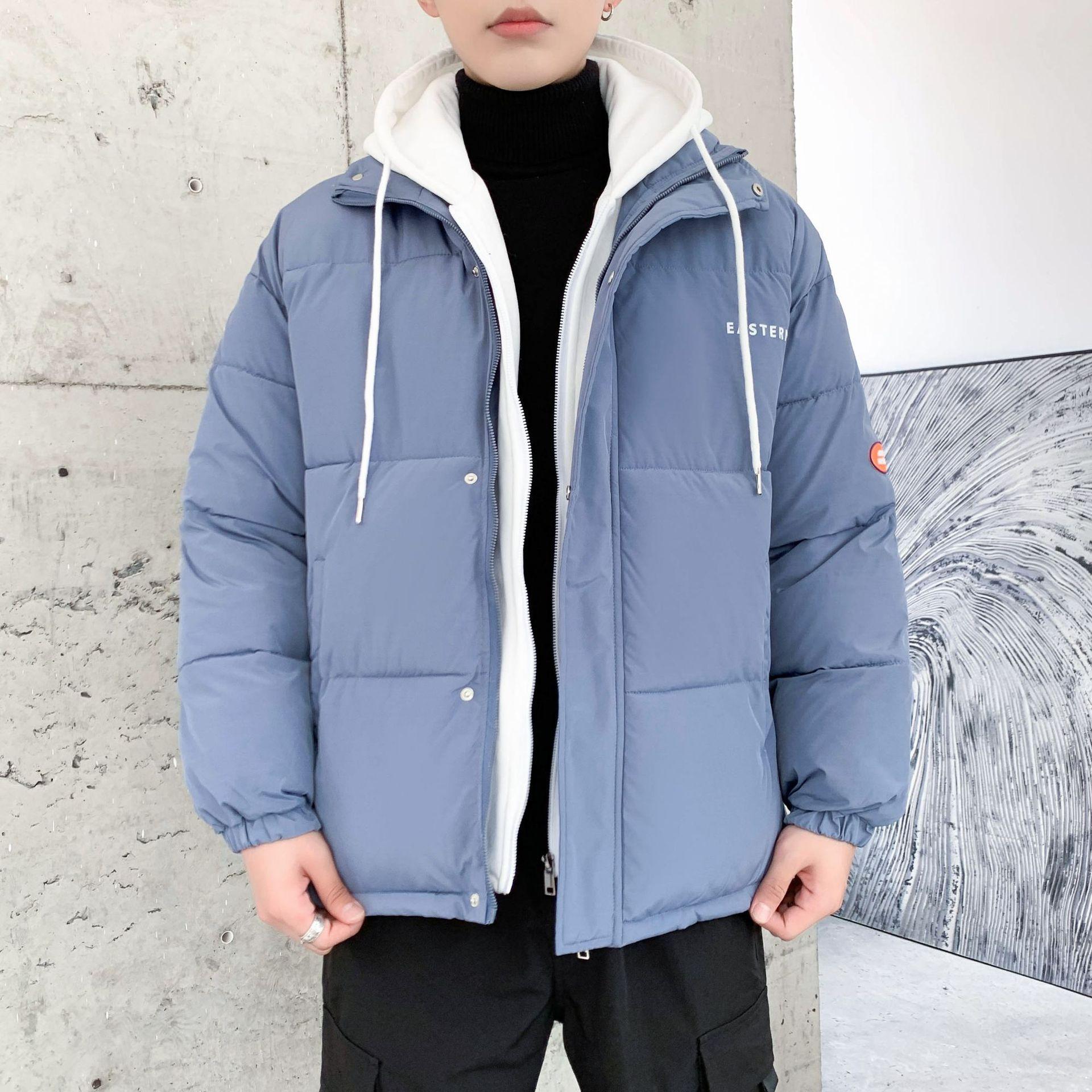 

Минималистичная повседневная мужская хлопковая куртка однотонная Легкая универсальная зимняя повседневная куртка XXXL синий