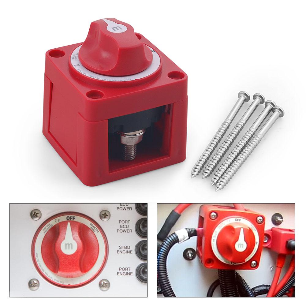 Battery Circuit Cutter 2 Position Dual 32V DC 300A Marine Isolator Disconnect Rotary Switch for Camper RV TrucK Boat