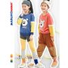 Toothpick Pill and Friends Girls' Autumn Sweatshirt Cartoon Cute Print Pullover Kids Patchwork Top