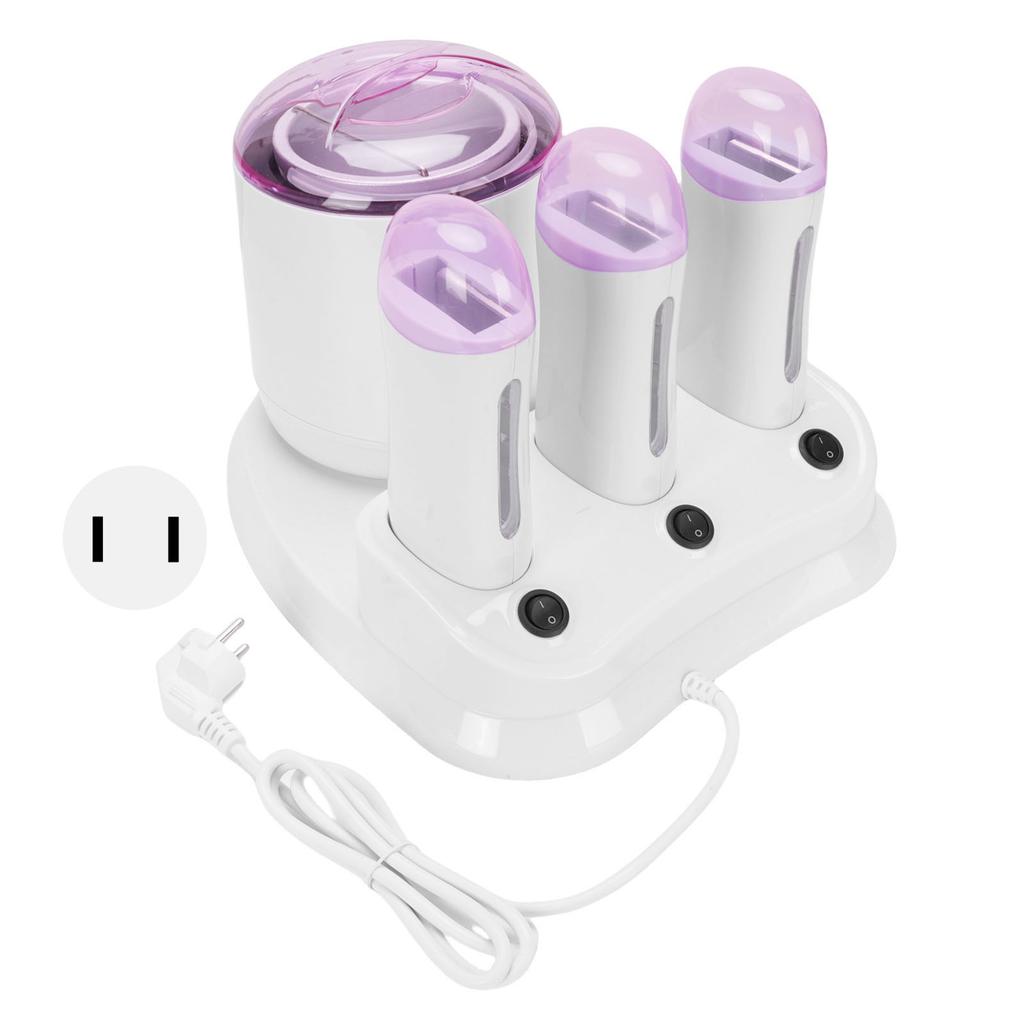 4 In 1 Wax Heater Anti Scald 3 Roll On Wax Warmer Single Pot Transparent Lid 220W for Home Use