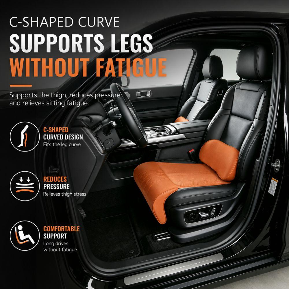 Breathable Integrated Lumbar Leg Support Mat Leather Extended Seat Cushion  Vehicle Universal