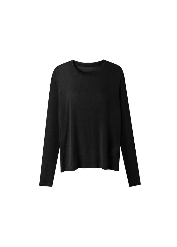 Moeoseoul Soft Wool Tencel Crew Neck Top