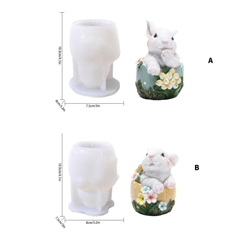Ostern Schreibtisch Ornament Form Flexible Silikonform für Kaninchen Eier Figur Geformte Dekoration Schmuckherstellung Zubehör