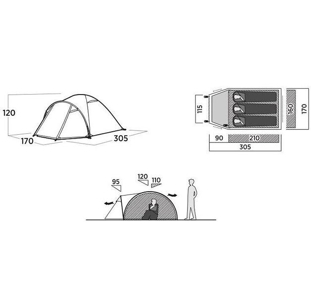 Палатка туристическая Easy Camp Setesdal 3 зеленая
