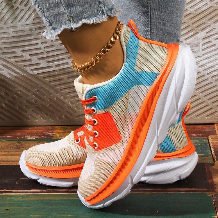 Flying weaving sports style casual single shoes new soft sole soft elastic breathable large size women's shoes 2025