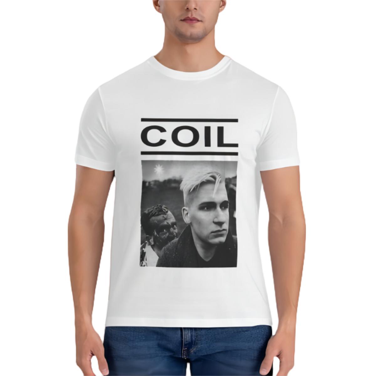 Coil Band Bordered Text Portrait T-Shirt S белый