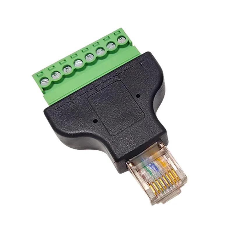 

Разъем RJ45 папа к адаптеру RJ45 мама к 8-контактному разъему RJ45 с винтовыми клеммами для аксессуаров для DVR CCTV