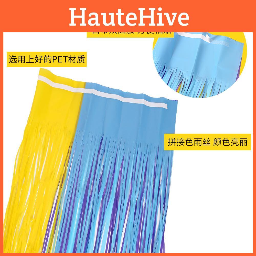 Colorful Macaron Rain Curtain With Festive Designs Perfect For Children's Party Decor