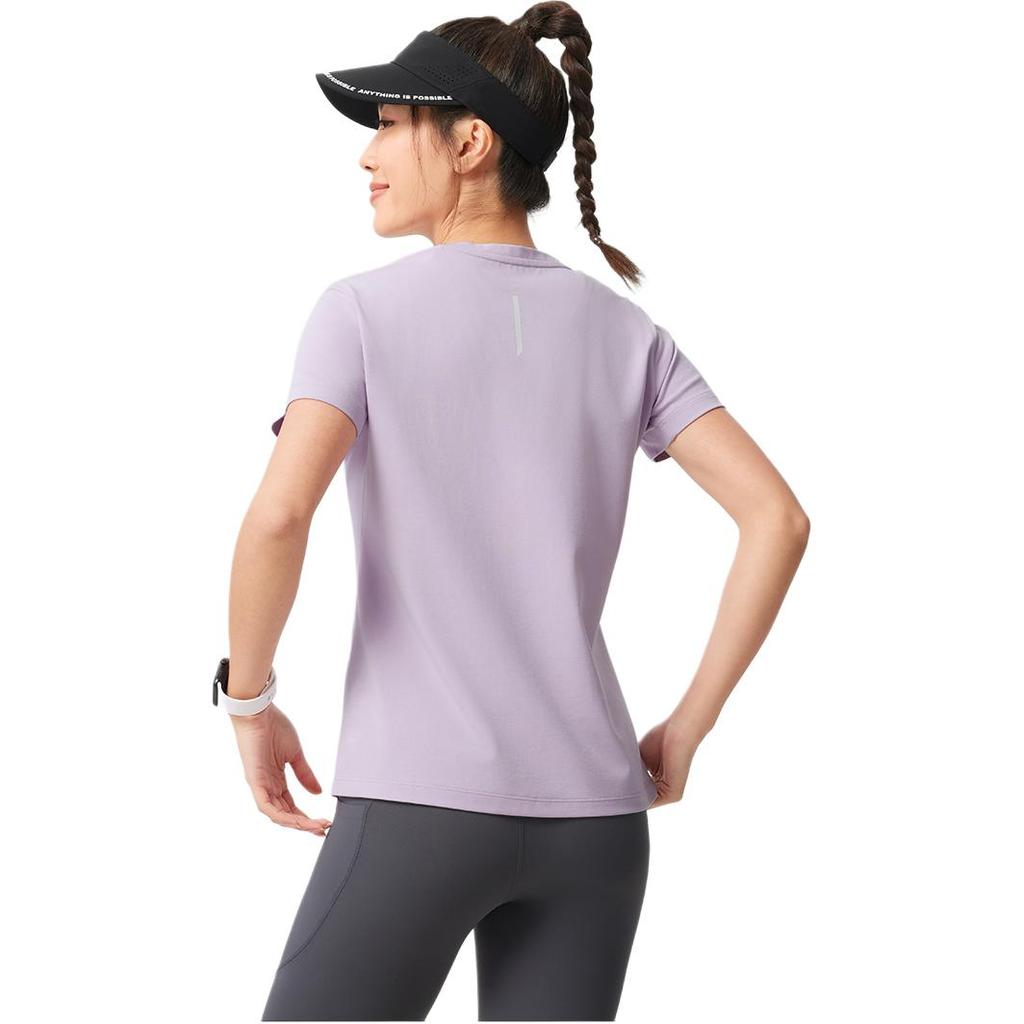 Li-Ning Fitness Series Sports Leisure Simple Cool Air Cooling Shirt Round Neck Pullover Solid Color Short Sleeve T-Shirt Women T-Shirt ATSV346-2