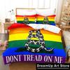 Dont tread on me Bedding Set Single Twin Full Queen King Size Bed Set Adult Kid Bedroom Duvetcover Sets 3D Anime Bed Sheet Set