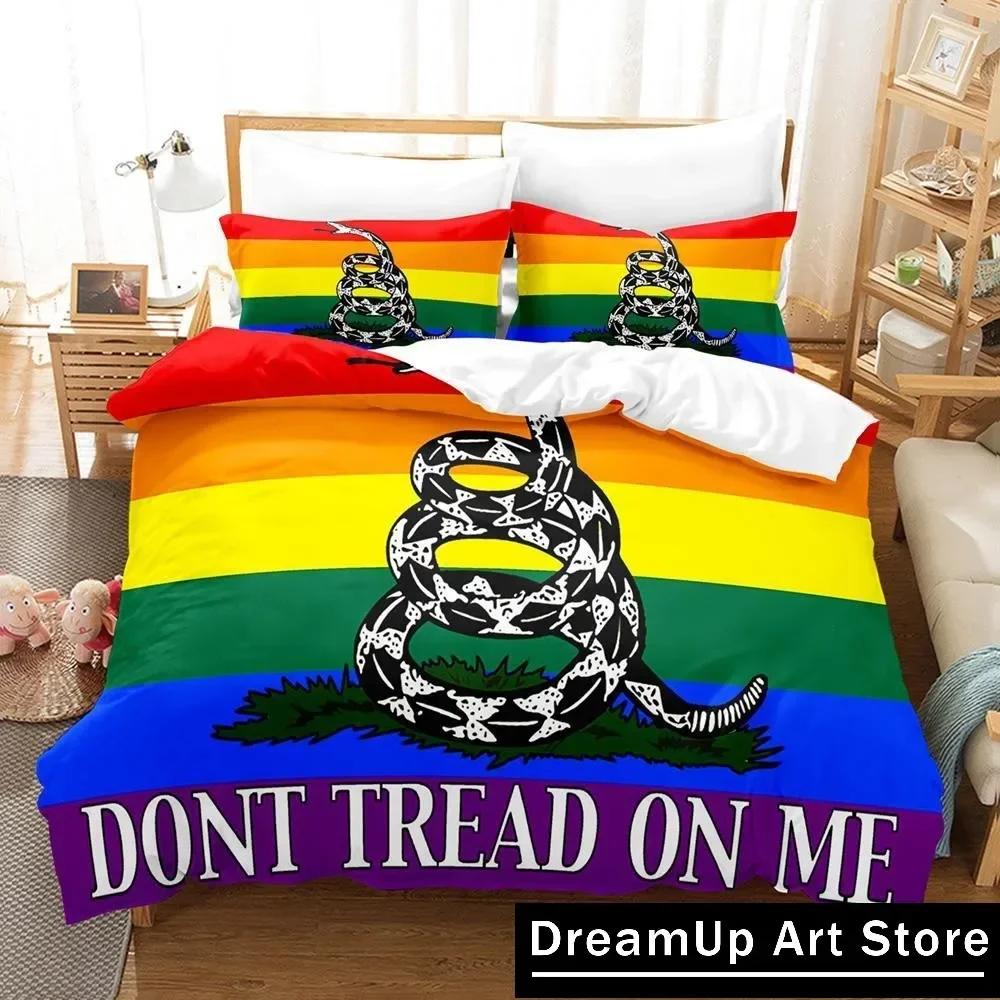 Dont tread on me Bedding Set Single Twin Full Queen King Size Bed Set Adult Kid Bedroom Duvetcover Sets 3D Anime Bed Sheet Set