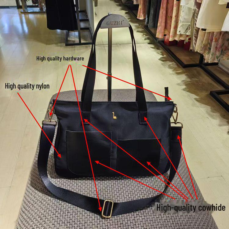 Geantă Messenger pentru femei în stil Campus: Geantă de mână și geantă de umăr ocazională, de mare capacitate, pentru studenți, cu buzunare atmosferice