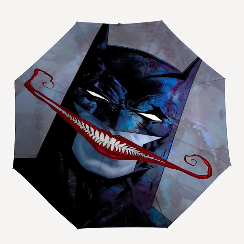 

1pc Batman Joker Automatic Folding Umbrella - Compact 8-Rib Design, Durable Plastic & Iron, Daily Use F104036