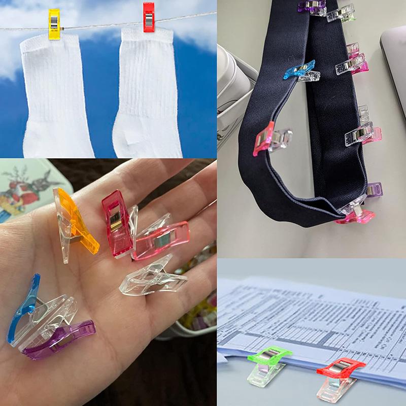 20~100pcs Storage Clip Colorful Household Office Supplies Multipurpose Plastic Craft Safety Clips Color Binding Clips TMZ