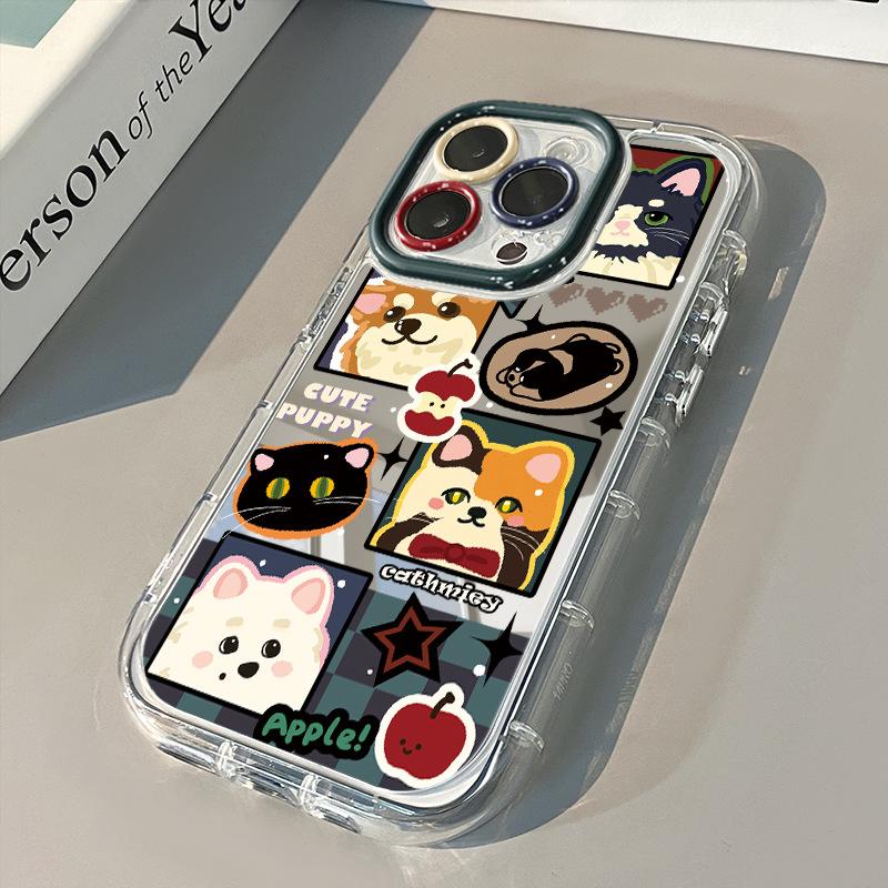 Cartoon Dog for IPhone16promax Phone Case for Apple 15 Cream Mirror All-inclusive 11/14/xs